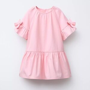 Zara Light Pink Bow Sleeve Dress